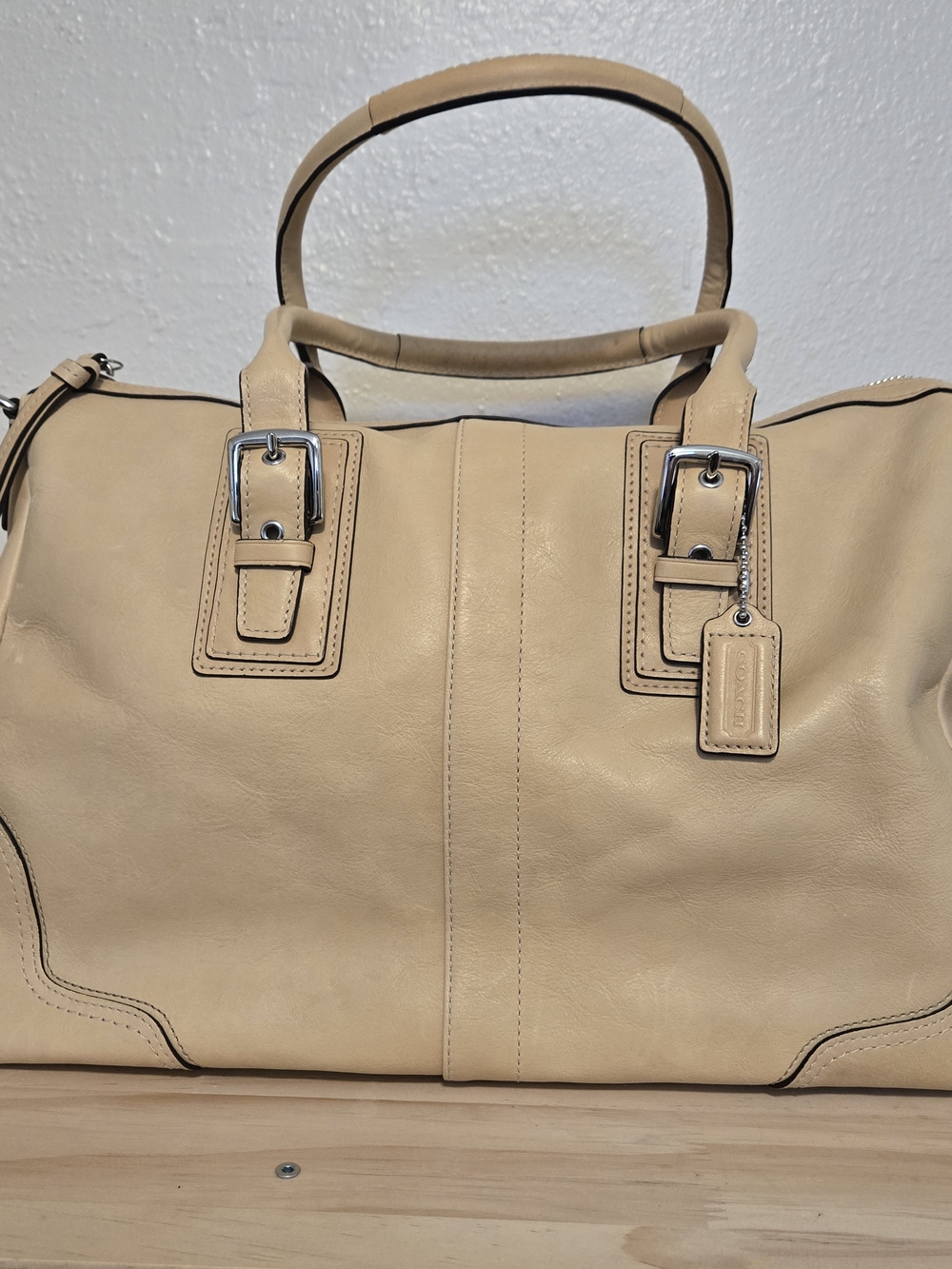 Coach Hamilton Leather Satchel with Silver Hardware